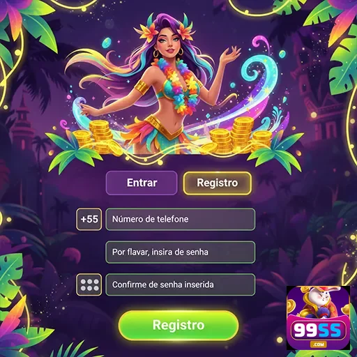 Interface de registro com tema VIP da 99ss, destacando interação.