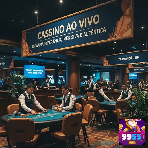 Ambiente do cassino ao vivo no 99ss com crupiês profissionais.