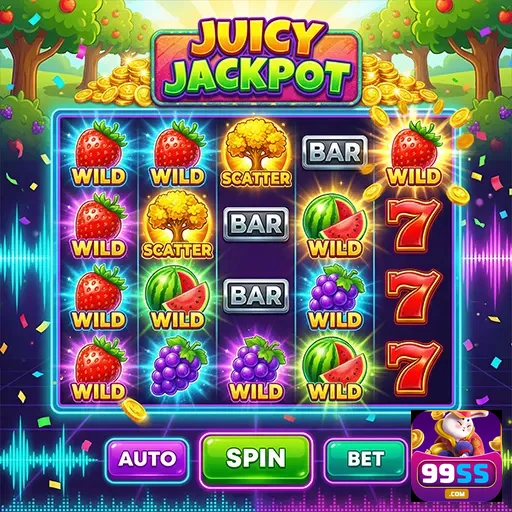 Interface do jogo Juicy Jackpot na plataforma 99ss.