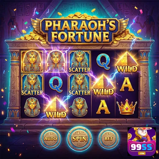 Pharaoh's Fortune, slot game disponível no 99ss, com gráficos vibrantes.
