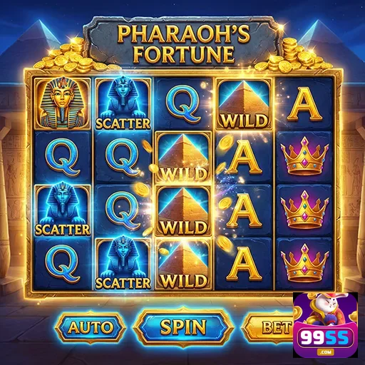 Tela do jogo Pharaoh's Fortune na plataforma 99ss.