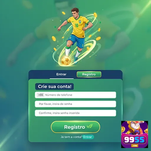Jogador brasileiro se registrando no aplicativo 99ss.