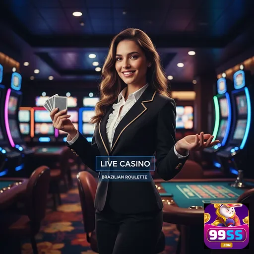Croupier apresentando jogos de roleta ao vivo na 99ss.